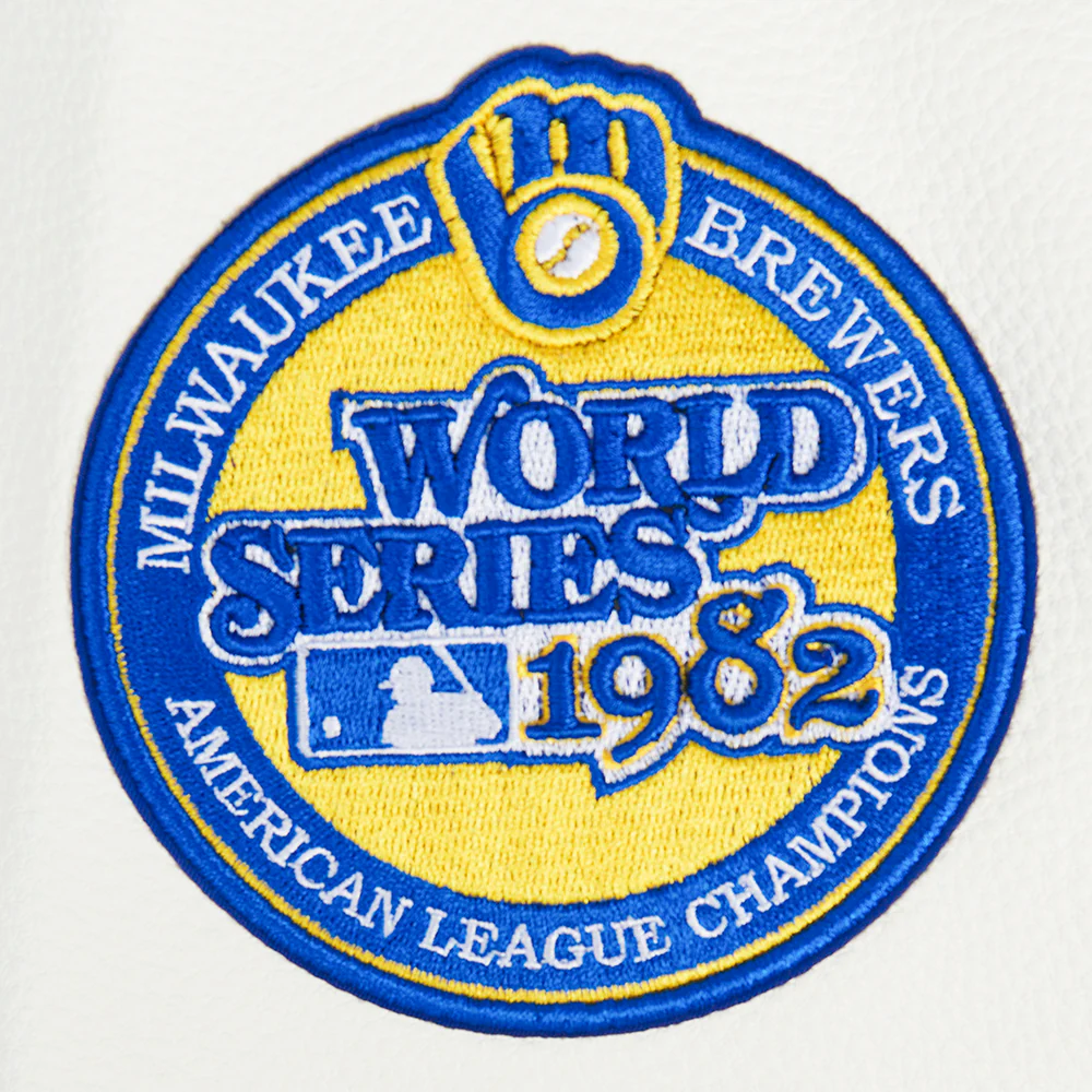 MLB MILWAUKEE BREWERS RETRO CLASSIC WOMEN'S RIB WOOL VARSITY JACKET (UNIVERSITY BLUE/WHITE) - Image 10