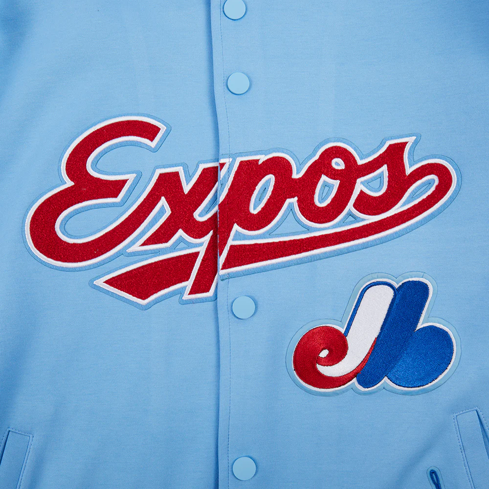 MLB MONTRÉAL EXPOS COOPERSTOWN LOGO PRO GAME DAY MEN'S DOUBLE KNIT JACKET (UNI BLUE/ ROYAL BLUE/ RED) - Image 5