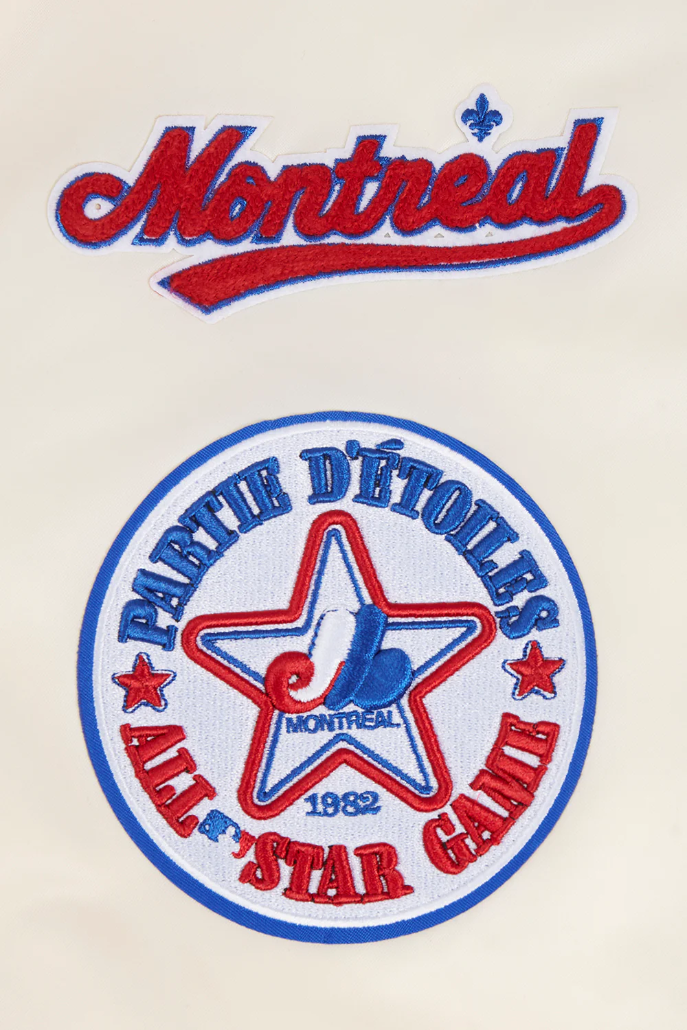 MLB MONTRÉAL EXPOS RETRO CLASSIC WOMEN'S RIB SATIN JACKET (EGGSHELL/ RED) - Image 8
