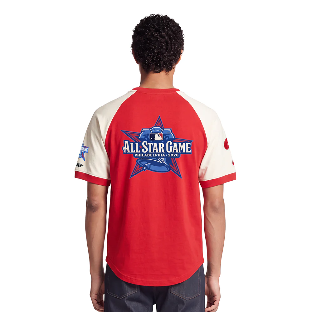 MLB ALL TEAMS ALL STAR 2026 MEN'S RAGLAN TOP (EGGSHELL/RED) - Image 2