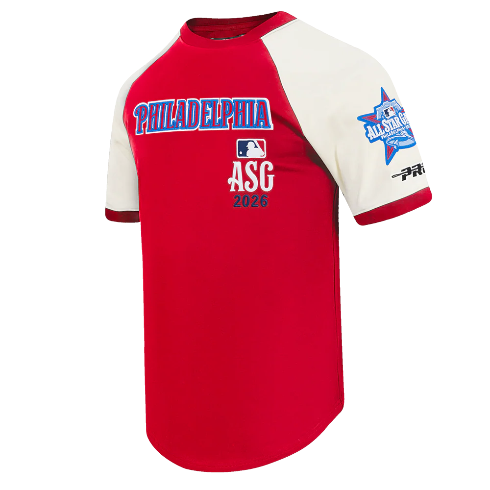 MLB ALL TEAMS ALL STAR 2026 MEN'S RAGLAN TOP (EGGSHELL/RED) - Image 3