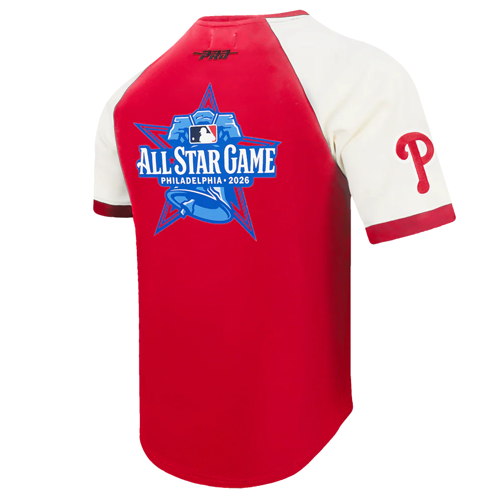 MLB ALL TEAMS ALL STAR 2026 MEN'S RAGLAN TOP (EGGSHELL/RED) - Image 4