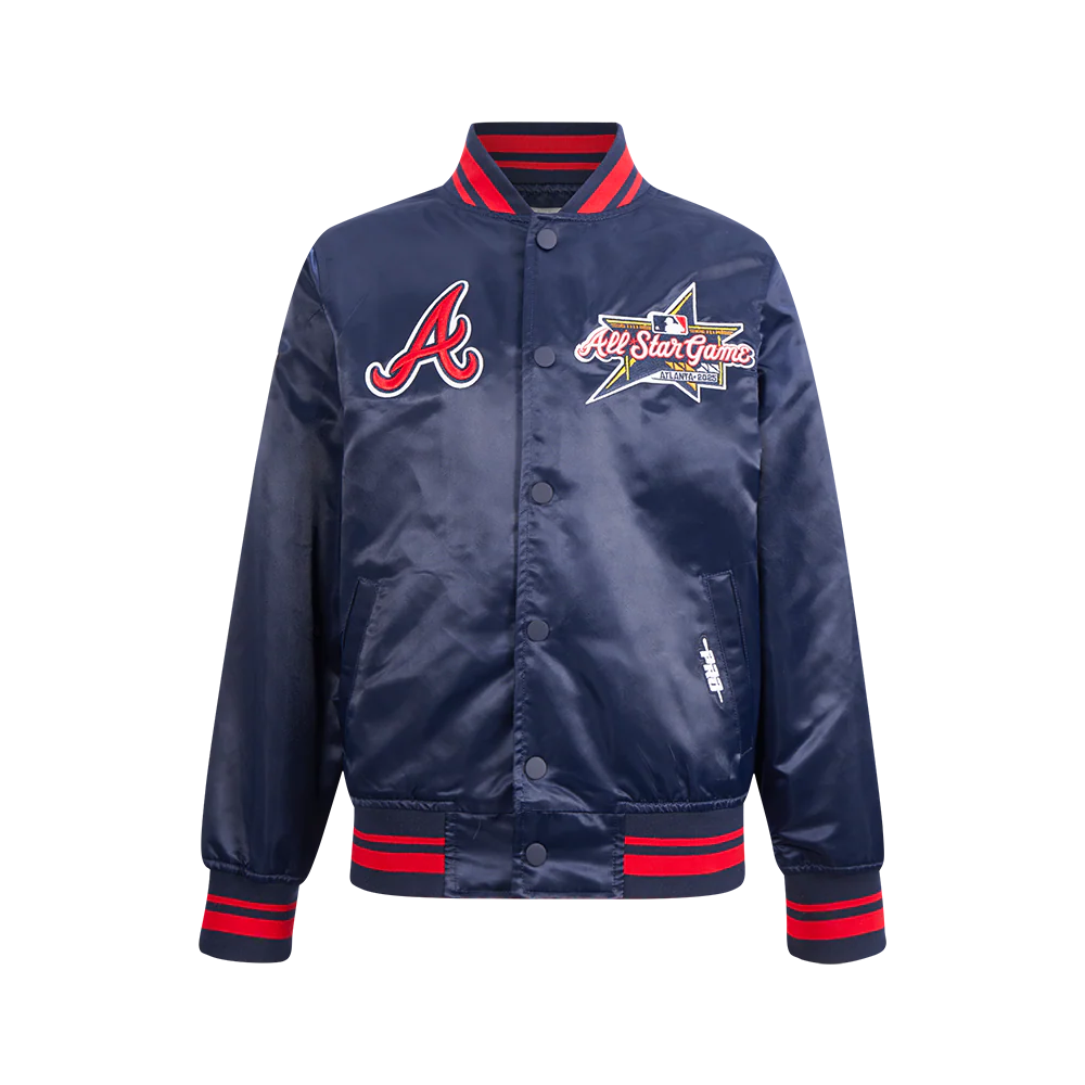 MLB ALL STAR 2025 BIG BOY'S SUBLIMATED SATIN JACKET (MIDNIGHT NAVY/RED/MIDNIGHT NAVY) - Image 3