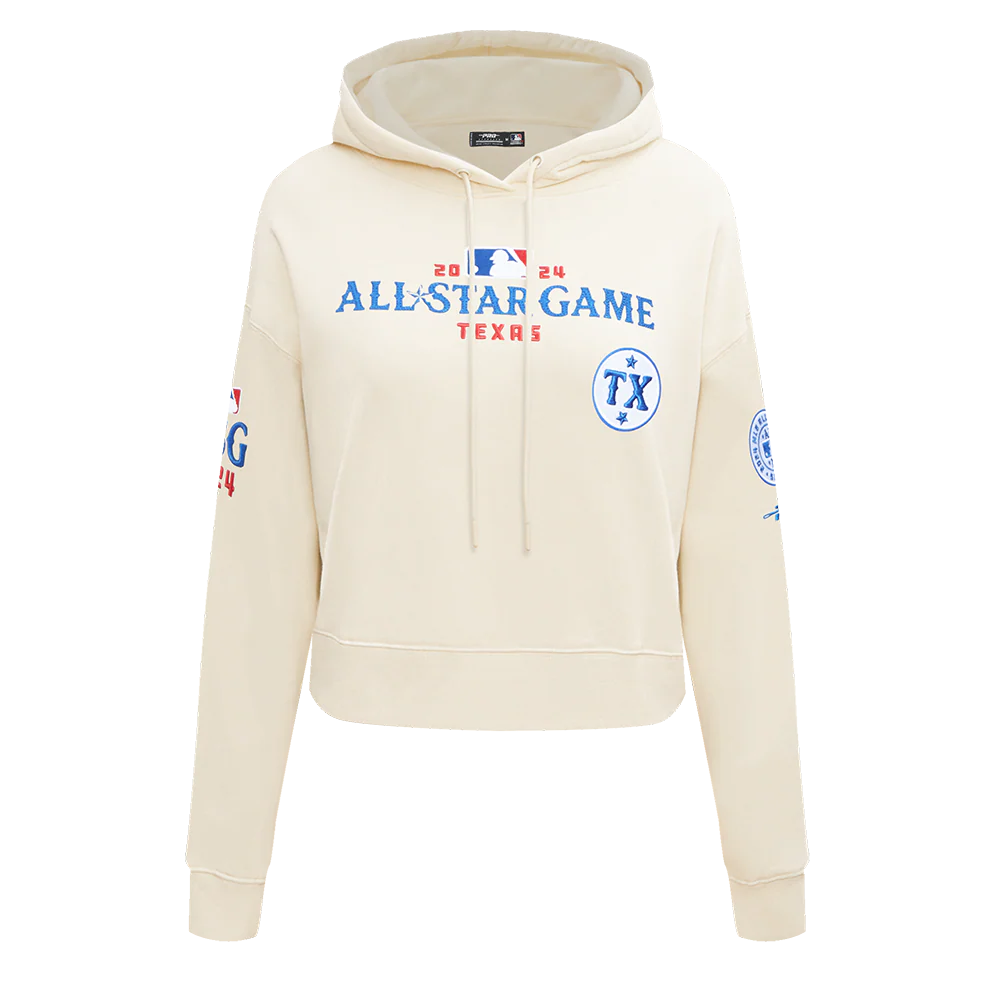 MLB ALL STAR 2024 WOMEN'S FLC CROPPED PO HOODIE (EGGSHELL)