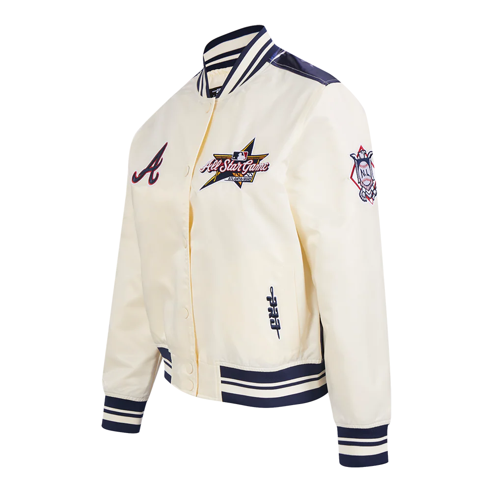 MLB ALL STAR 2025 WOMEN'S SUBLIMATED SATIN JACKET (EGGSHELL/ MIDNIGHT NAVY) - Image 4