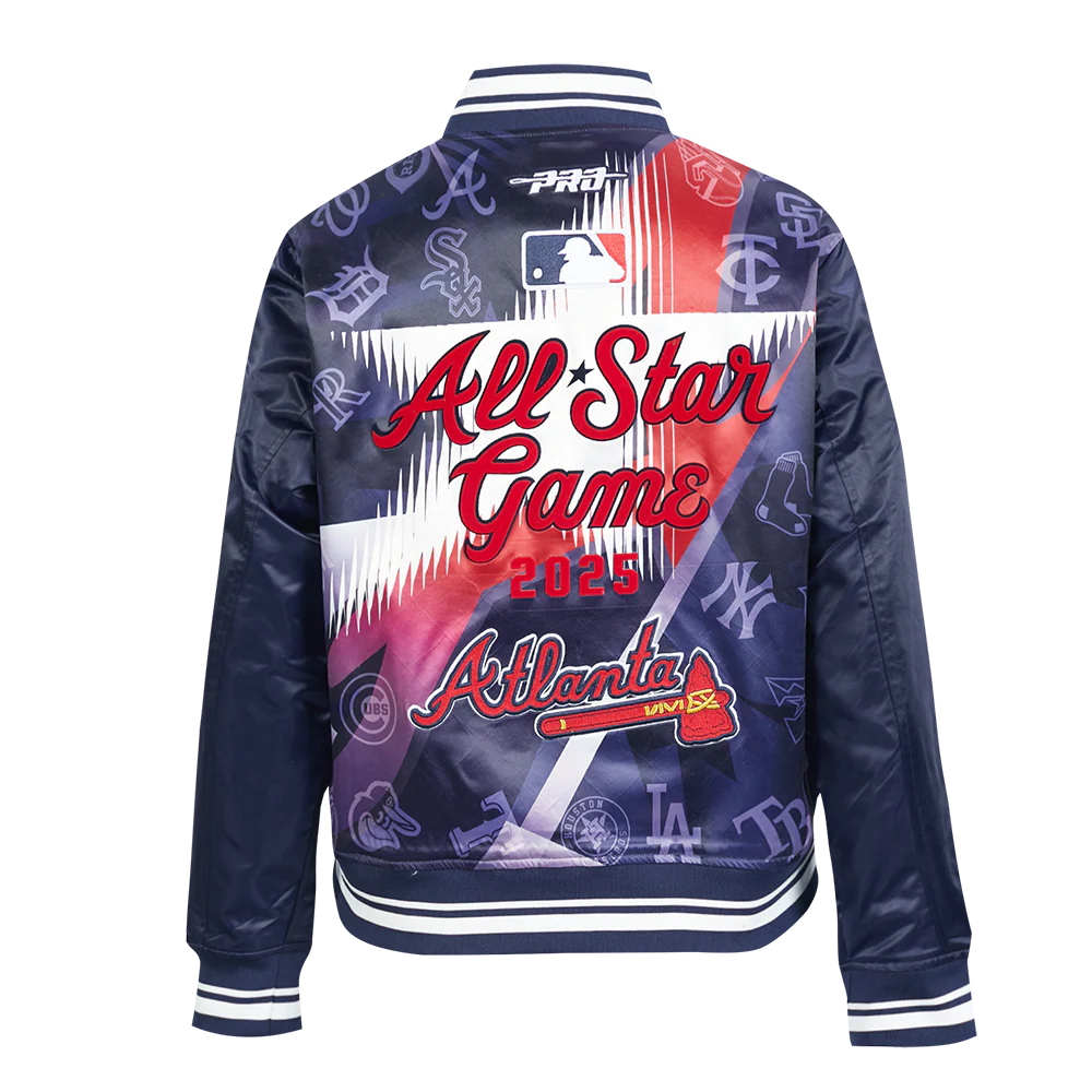 MLB ALL STAR 2025 WOMEN'S SUBLIMATED SATIN JACKET (MIDNIGHT NAVY/RED/MIDNIGHT NAVY)