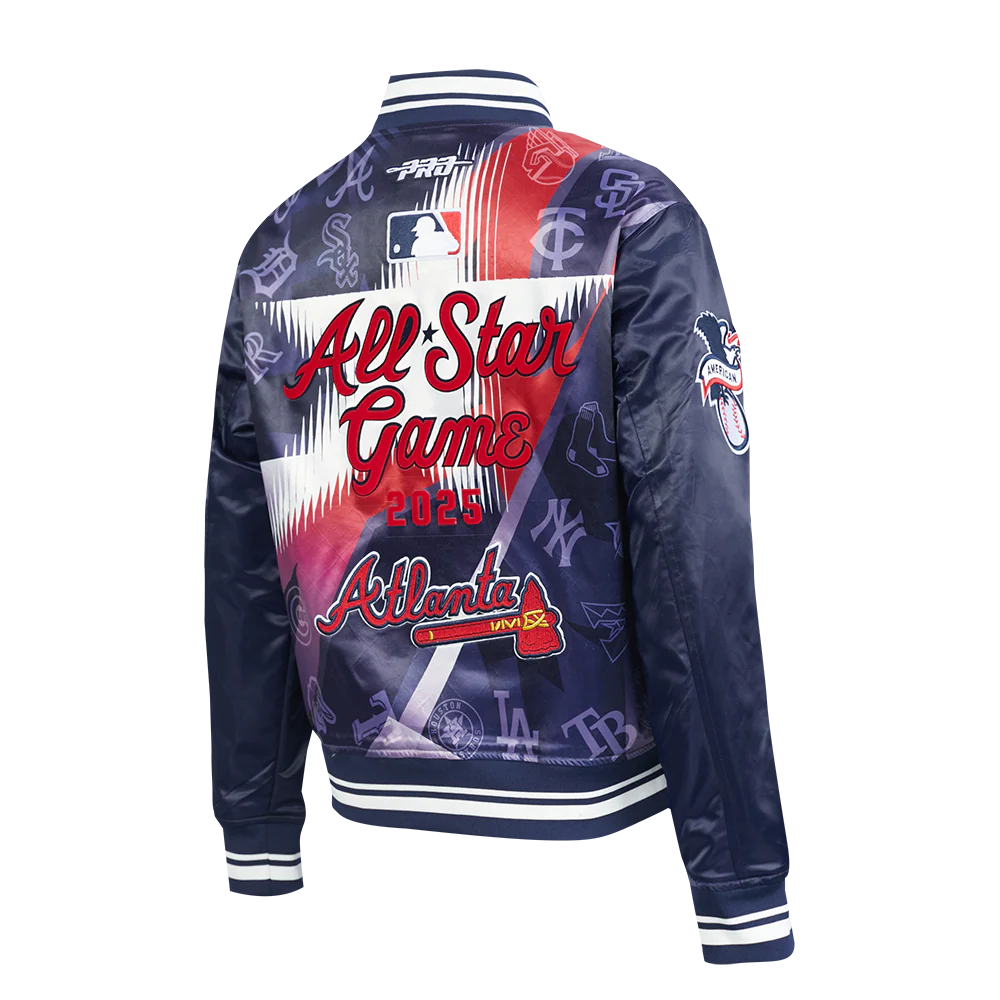 MLB ALL STAR 2025 WOMEN'S SUBLIMATED SATIN JACKET (MIDNIGHT NAVY/RED/MIDNIGHT NAVY) - Image 2