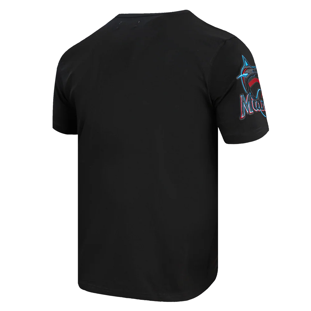 MLB MIAMI MARLINS OLD ENGLISH MEN'S TOP (BLACK) - Image 4