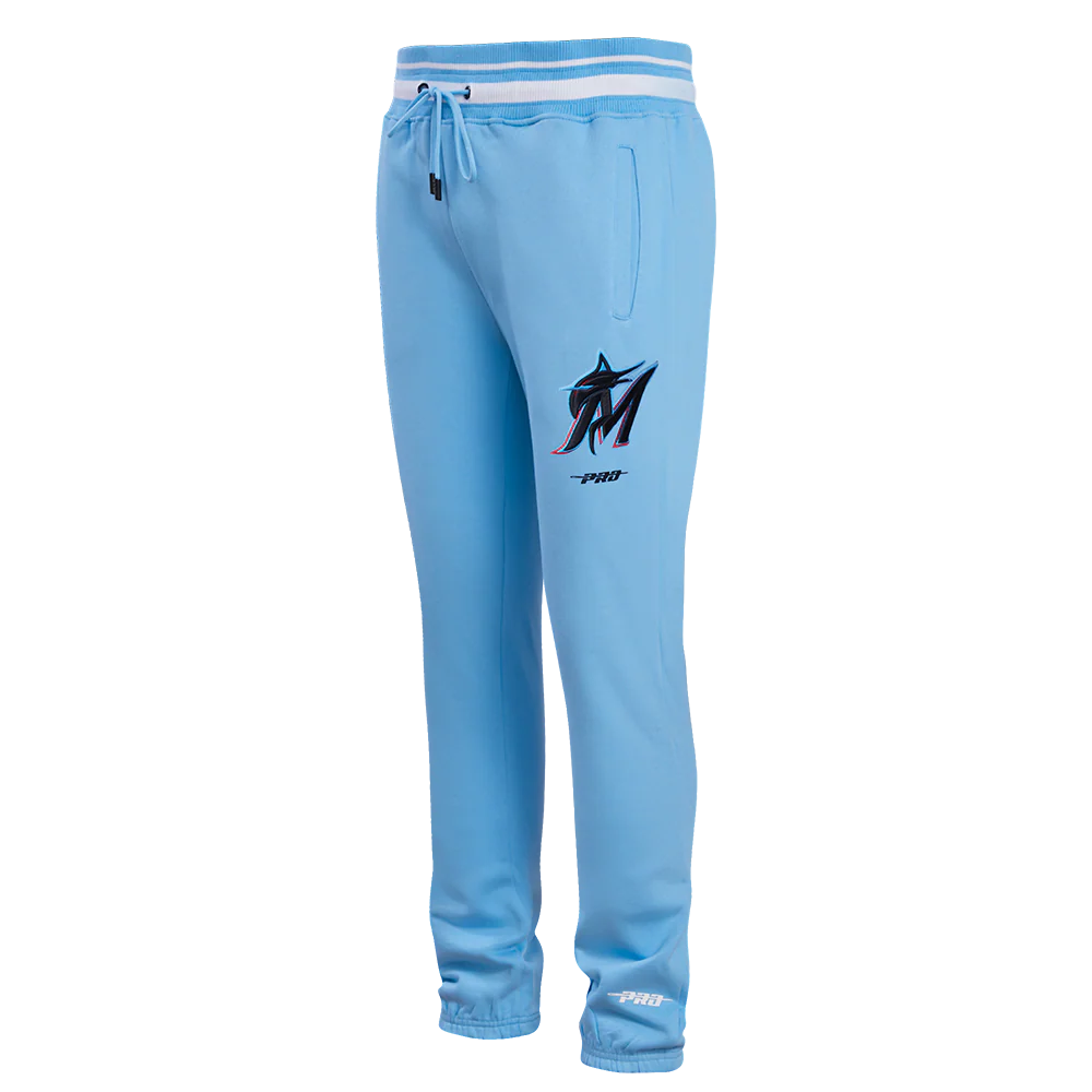 MLB MIAMI MARLINS SCRIPT TAIL MEN'S RIB FLEECE SWEATPANT (UNIVERSITY BLUE)