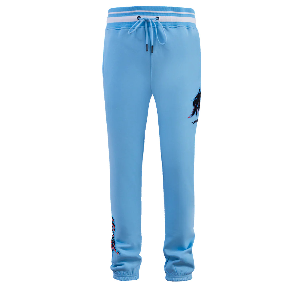 MLB MIAMI MARLINS SCRIPT TAIL MEN'S RIB FLEECE SWEATPANT (UNIVERSITY BLUE) - Image 2