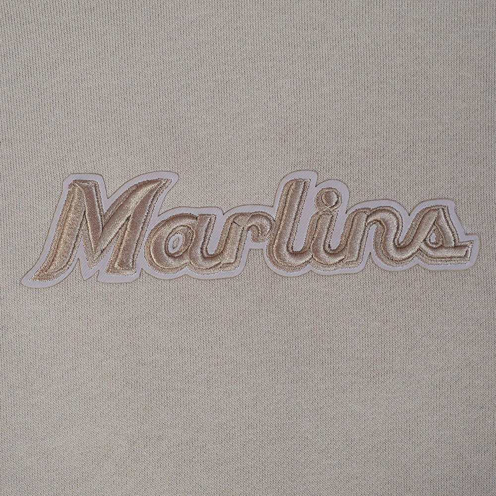MLB MIAMI MARLINS WINGSPAN MEN'S DROP SHOULDER FLEECE PULLOVER HOODIE (TAUPE) - Image 11
