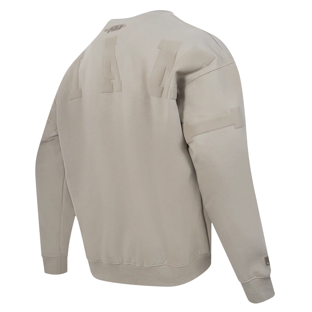 MLB MIAMI MARLINS WINGSPAN MEN'S DROP SHOULDER FLEECE CREWNECK (TAUPE) - Image 6
