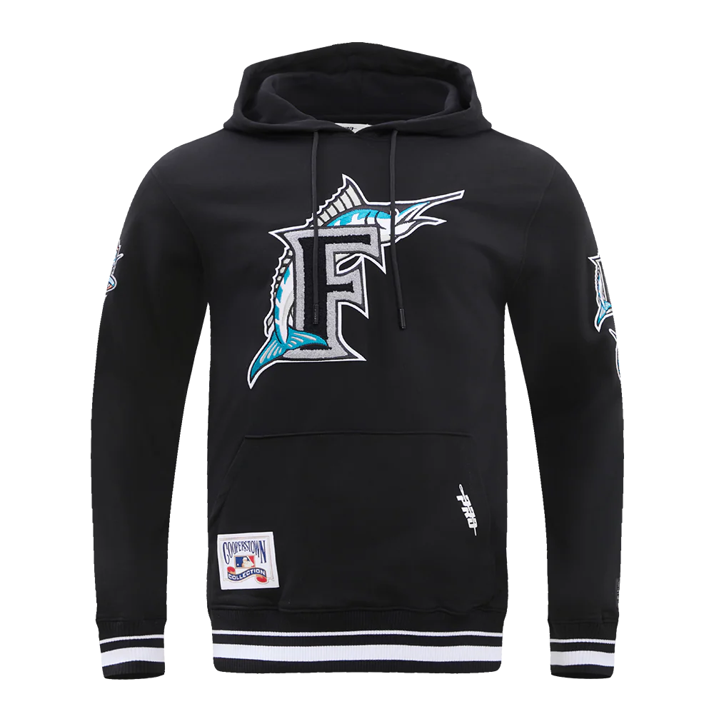 MLB FLORIDA MARLINS RETRO CLASSIC MEN'S PULLOVER HOODIE (BLACK)