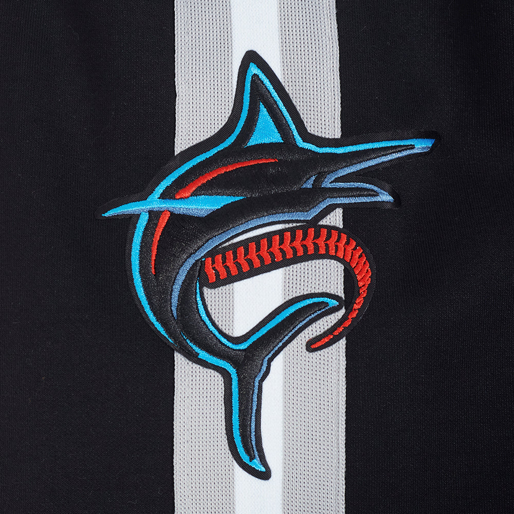 MLB MIAMI MARLINS CURRENT LOGO PRO GAME DAY MEN'S DOUBLE KNIT JACKET (BLACK/SILVER/WHITE) - Image 7