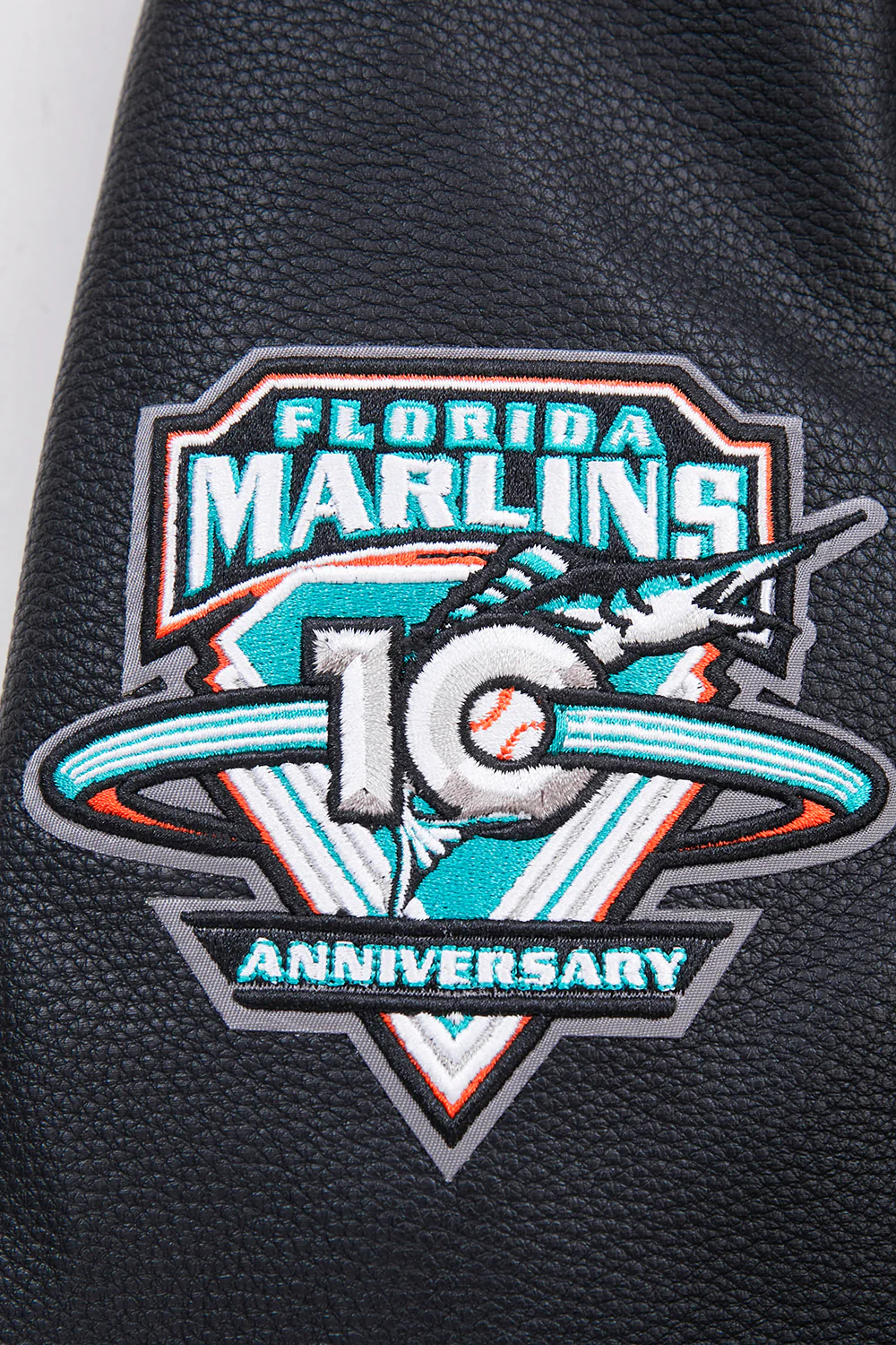 MLB FLORIDA MARLINS RETRO CLASSIC MEN'S RIB WOOL VARSITY JACKET (BLACK) - Image 10