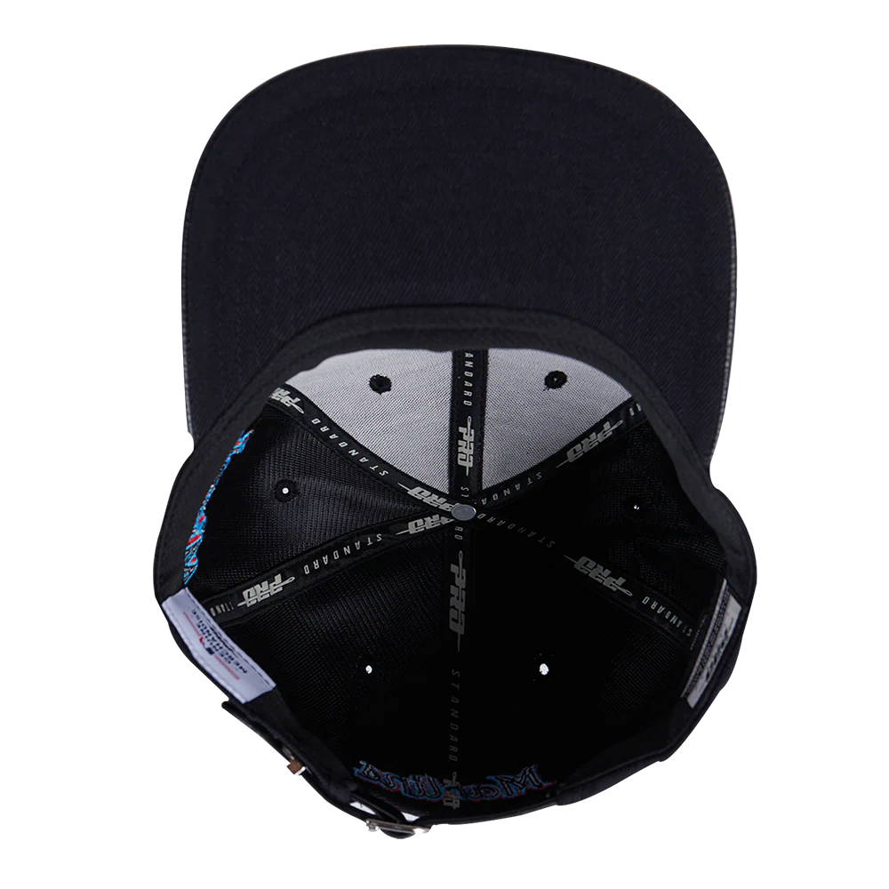 MLB MIAMI MARLINS SCRIPT TAIL WOOL STRAPBACK (BLACK) - Image 6