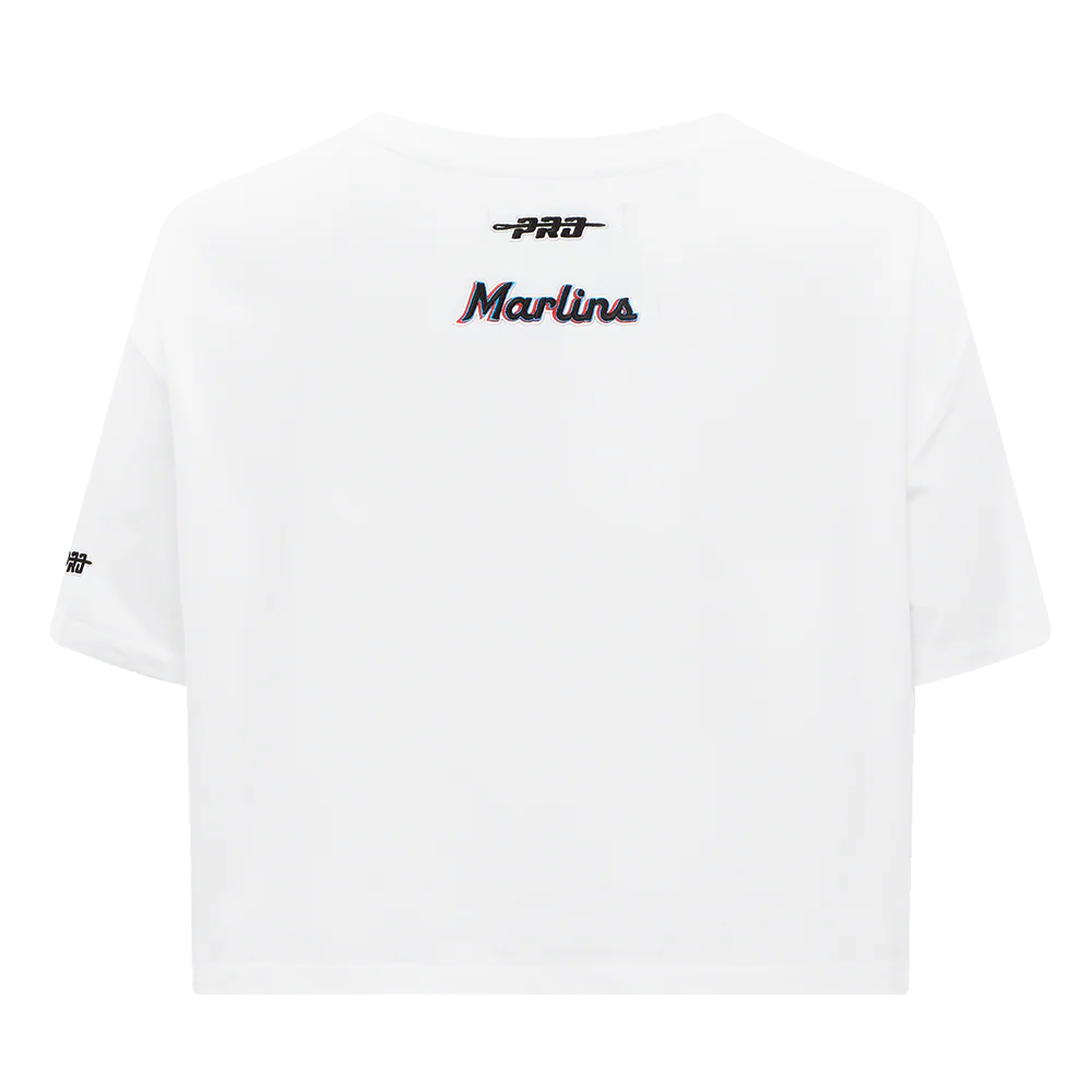 MLB MIAMI MARLINS CITY RANSOM WOMEN'S SJ BOXY TEE (WHITE) - Image 3