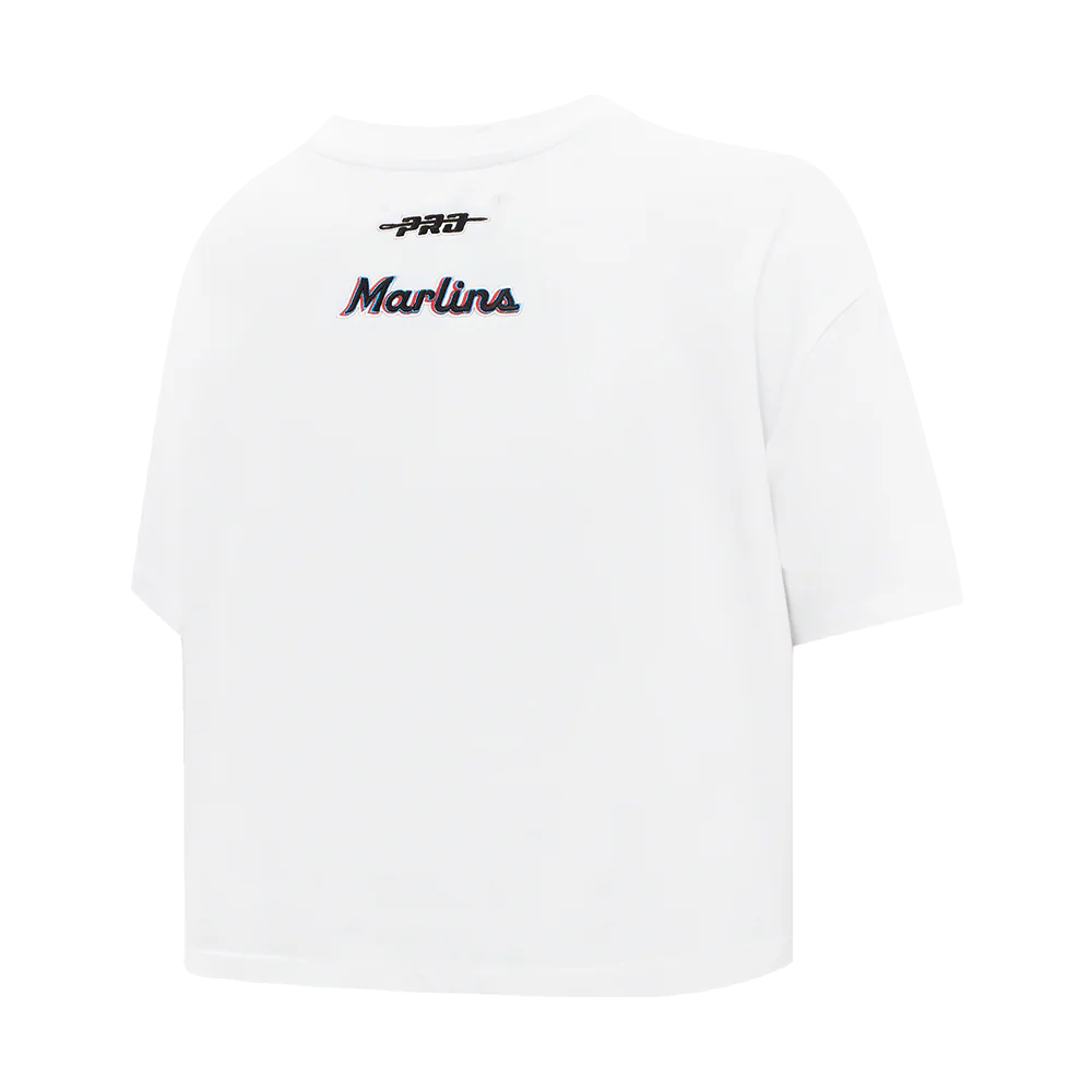 MLB MIAMI MARLINS CITY RANSOM WOMEN'S SJ BOXY TEE (WHITE) - Image 4