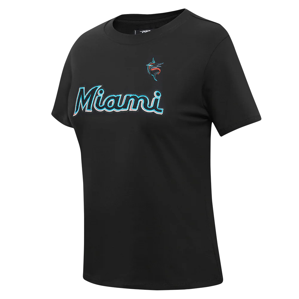 MLB MIAMI MARLINS CLASSIC SINGLE JERSEY SLIM FIT TEE (BLACK) - Image 2