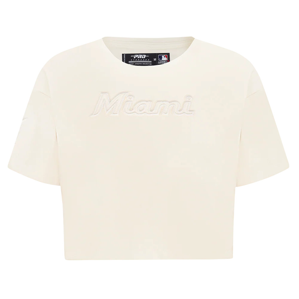 MLB MIAMI MARLINS NEUTRAL WOMEN'S BOXY TOP (EGGSHELL)