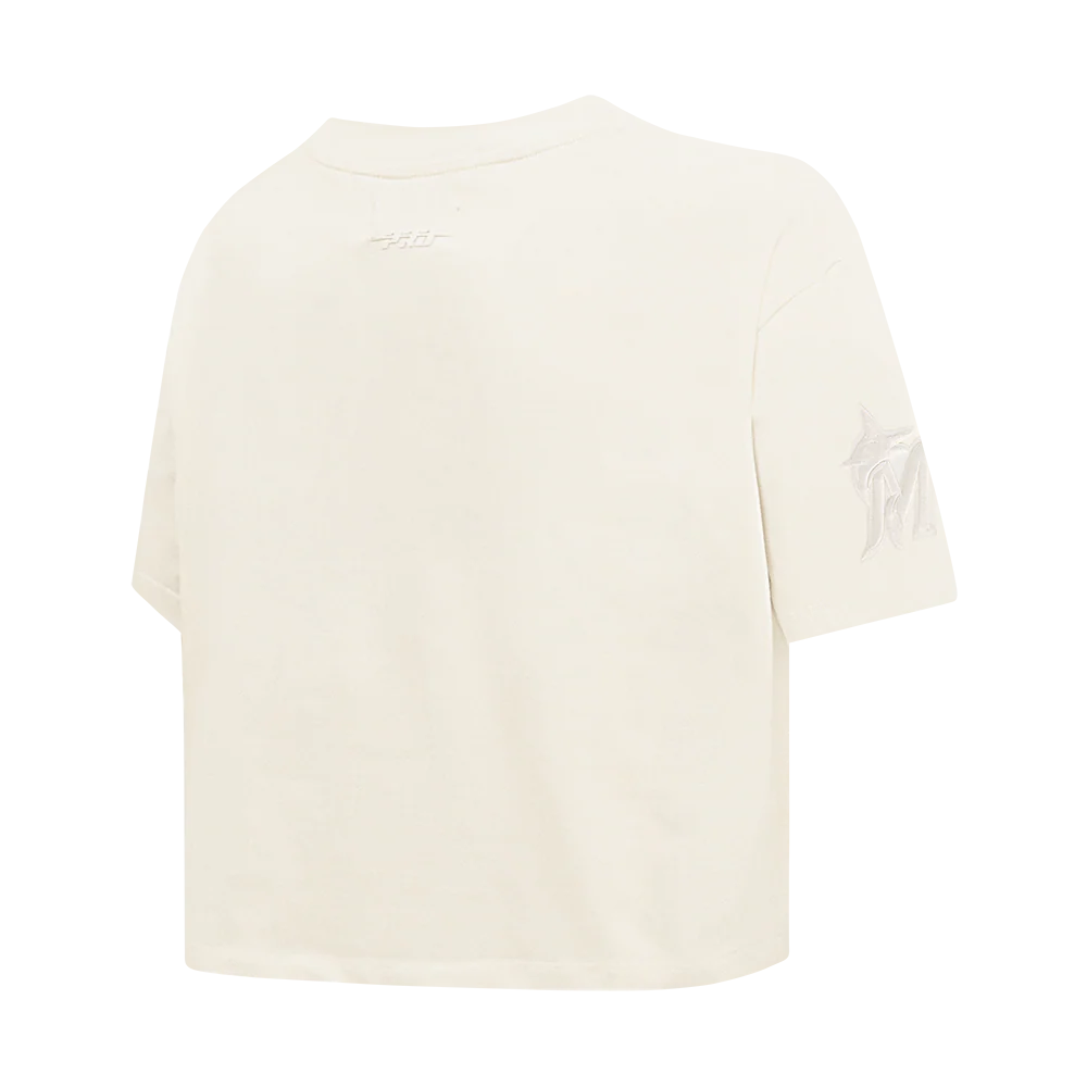 MLB MIAMI MARLINS NEUTRAL WOMEN'S BOXY TOP (EGGSHELL) - Image 4