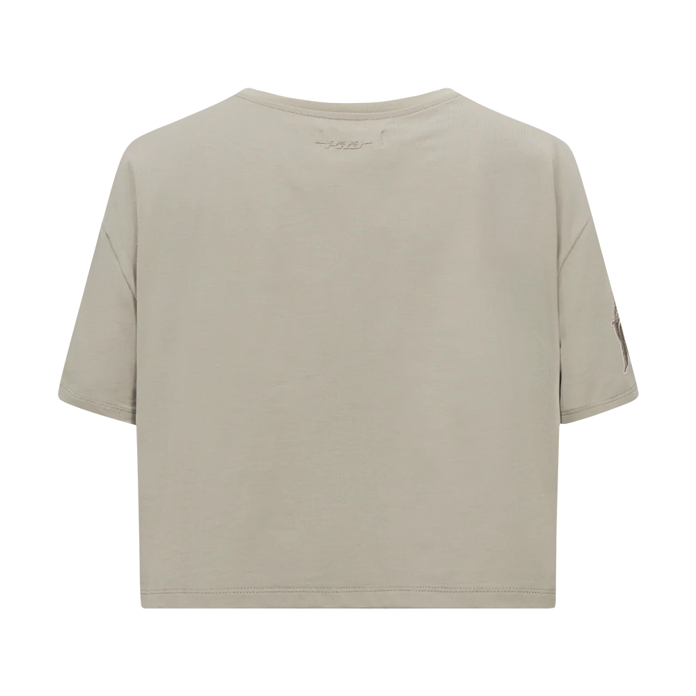 MLB MIAMI MARLINS NEUTRAL WOMEN'S BOXY TOP (TAUPE) - Image 3