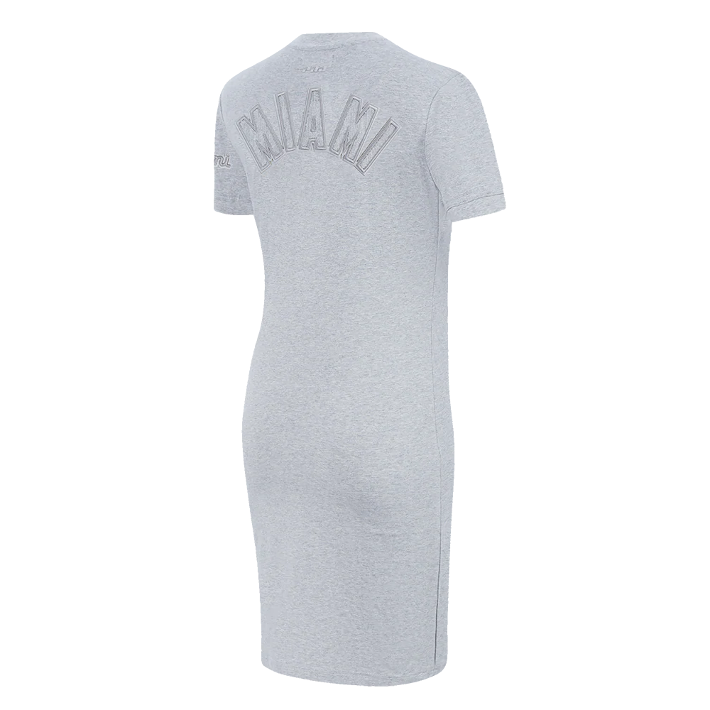 MLB MIAMI MARLINS TRIPLE TONAL BODYCON WOMEN'S DRESS (HEATHER GREY) - Image 4