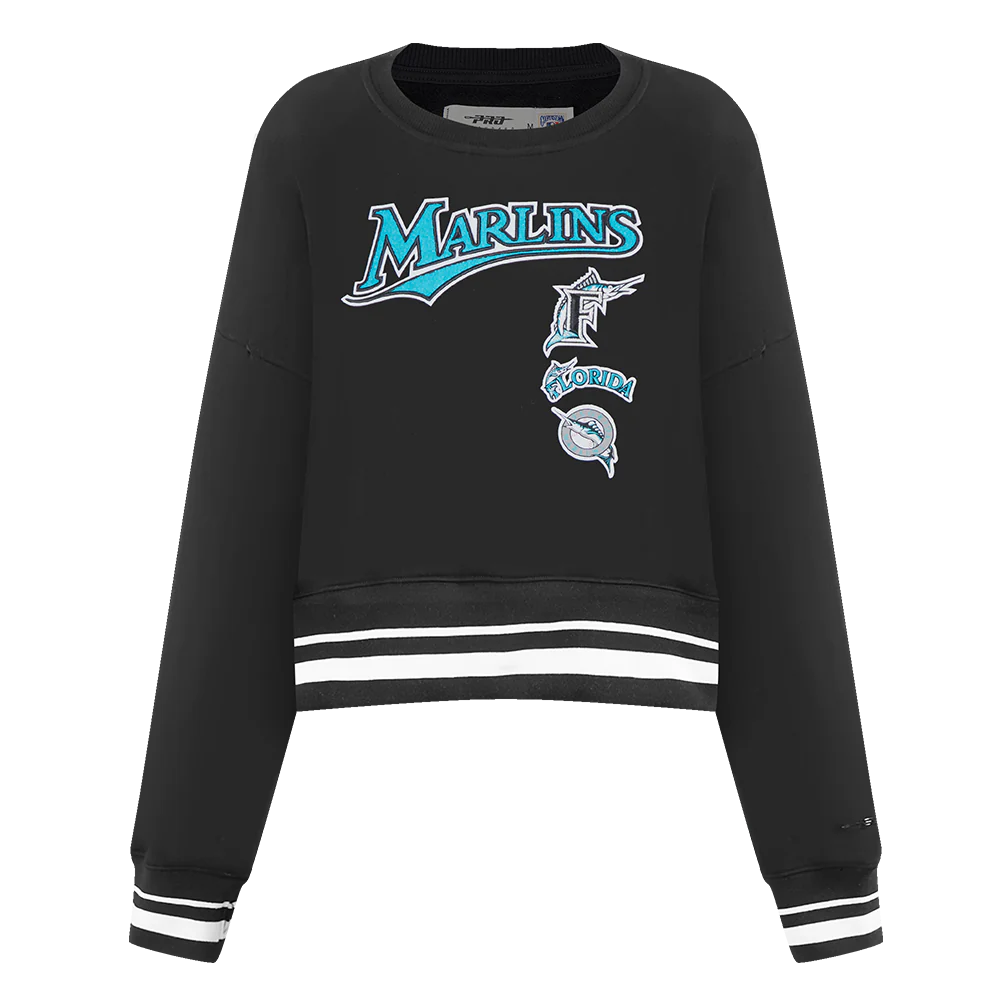 MLB FLORIDA MARLINS RETRO CLASSIC WOMEN'S CREWNECK (BLACK)