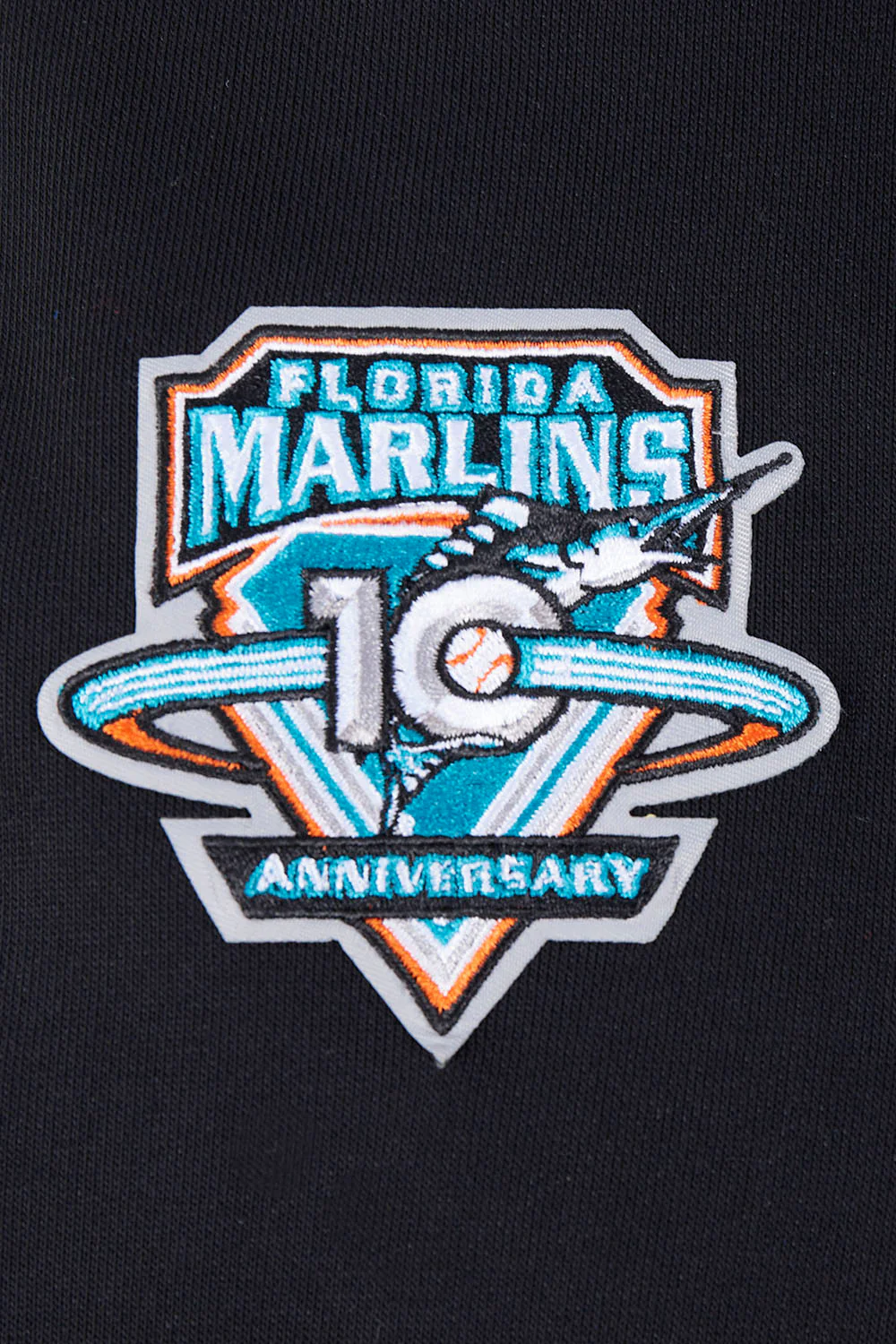 MLB FLORIDA MARLINS RETRO CLASSIC WOMEN'S CROPPED PULLOVER HOODIE (BLACK) - Image 6