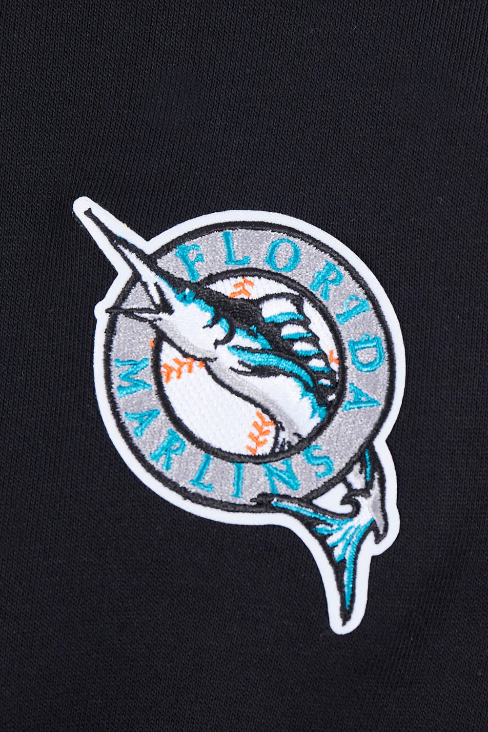 MLB FLORIDA MARLINS RETRO CLASSIC WOMEN'S CROPPED PULLOVER HOODIE (BLACK) - Image 7