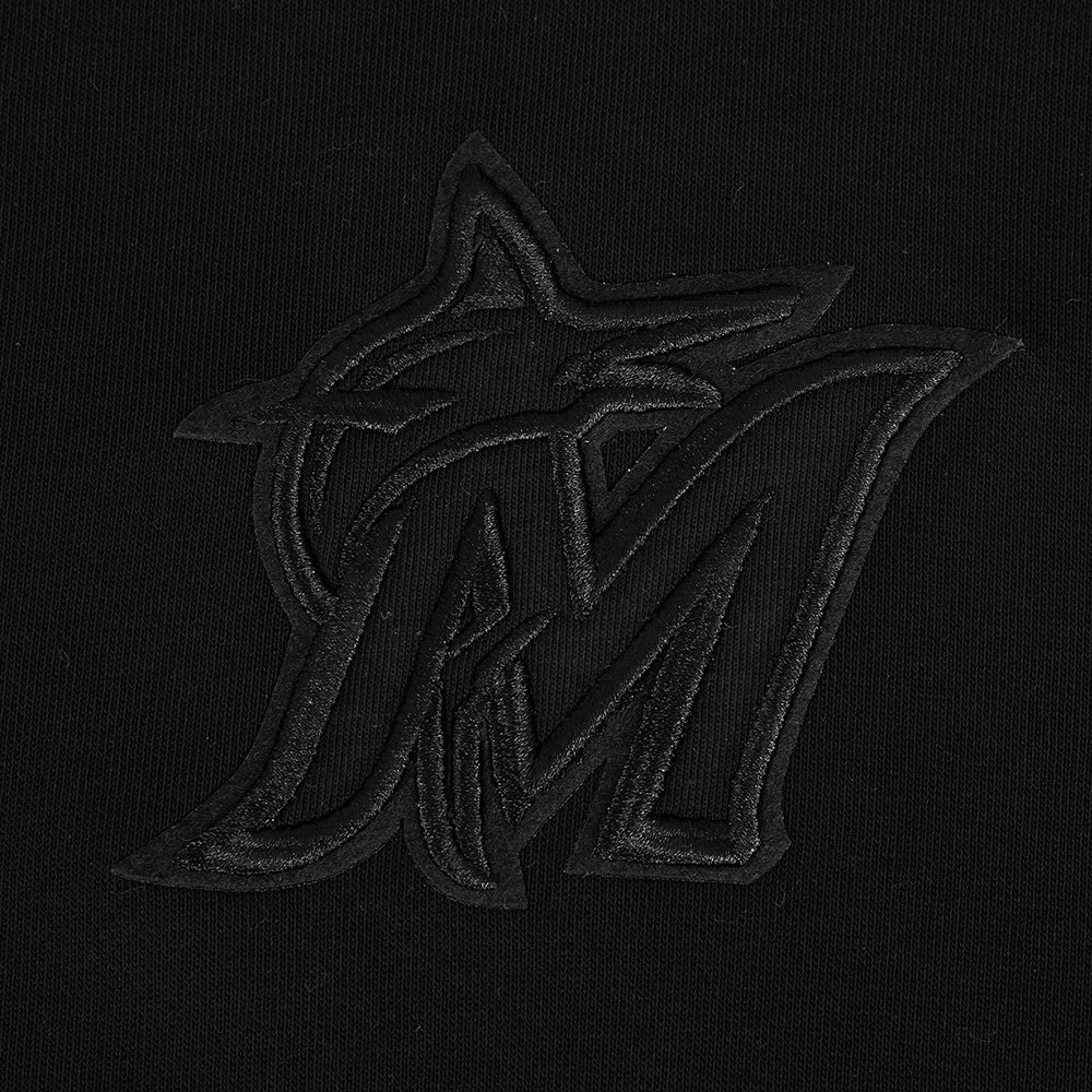 MLB MIAMI MARLINS NEUTRAL WOMEN'S CROPPED PO HOODIE (BLACK) - Image 5