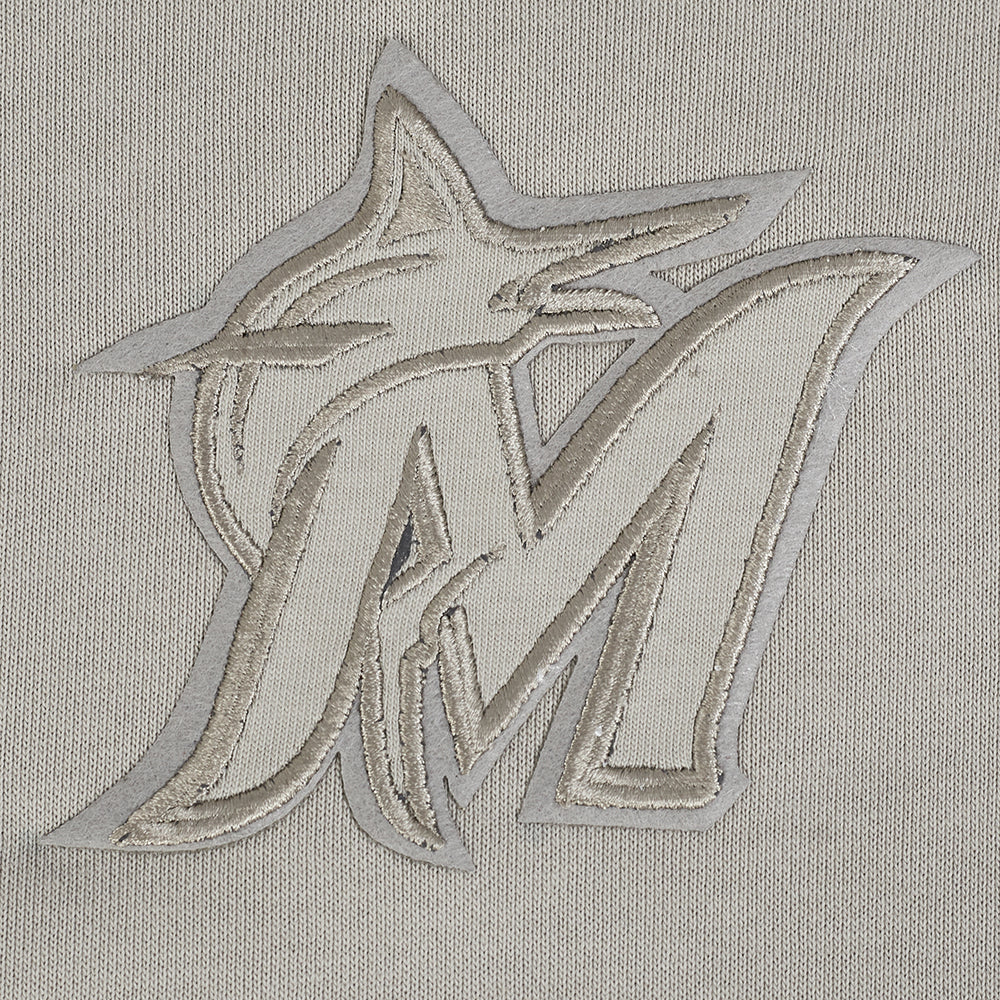MLB MIAMI MARLINS NEUTRAL WOMEN'S CROPPED PO HOODIE (TAUPE) - Image 5