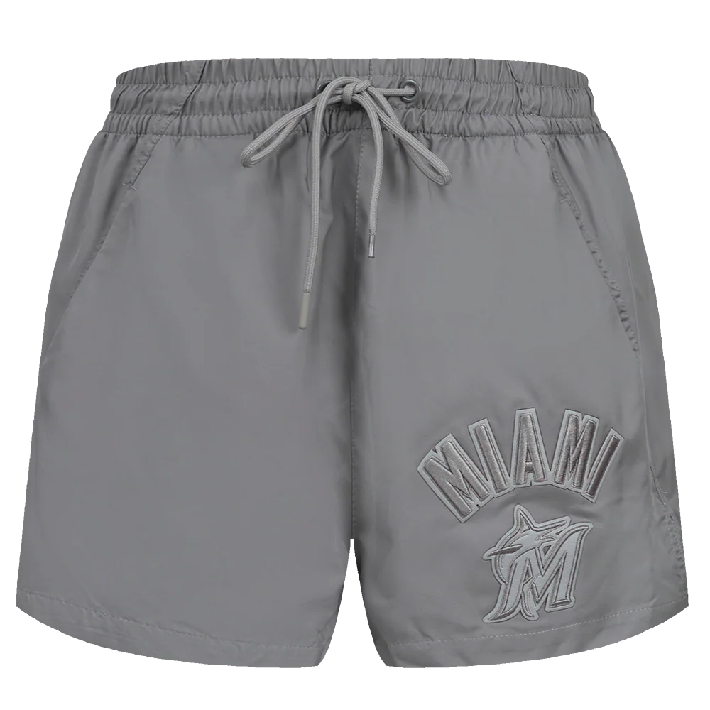MLB MIAMI MARLINS TRIPLE TONAL W WOVEN WOMEN'S SHORT (GRAY) - Image 2
