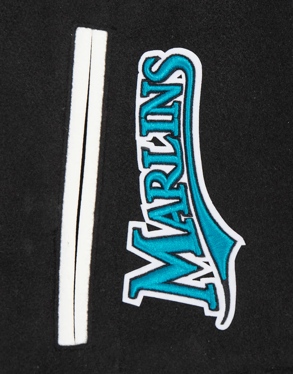 MLB FLORIDA MARLINS RETRO CLASSIC WOMEN'S RIB WOOL VARSITY JACKET (BLACK/WHITE) - Image 7