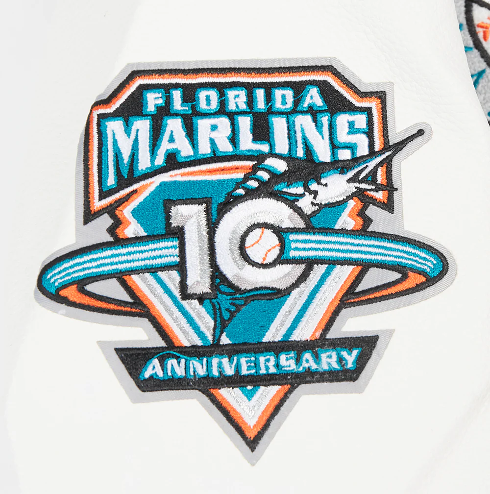 MLB FLORIDA MARLINS RETRO CLASSIC WOMEN'S RIB WOOL VARSITY JACKET (BLACK/WHITE) - Image 8