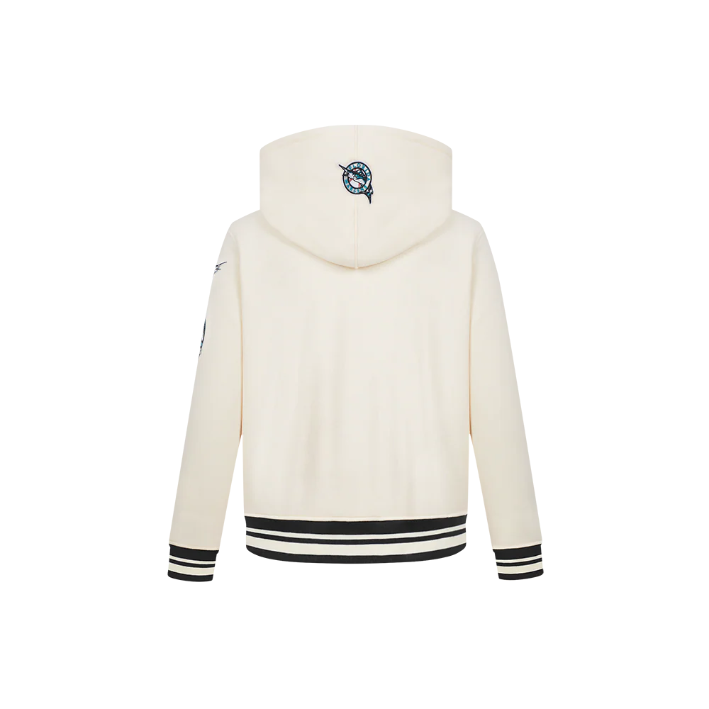 MLB MIAMI MARLINS KIDS RETRO CLASSICS LITTLE BOYS PULL OVER HOODIE (EGGSHELL/BLACK) - Image 3