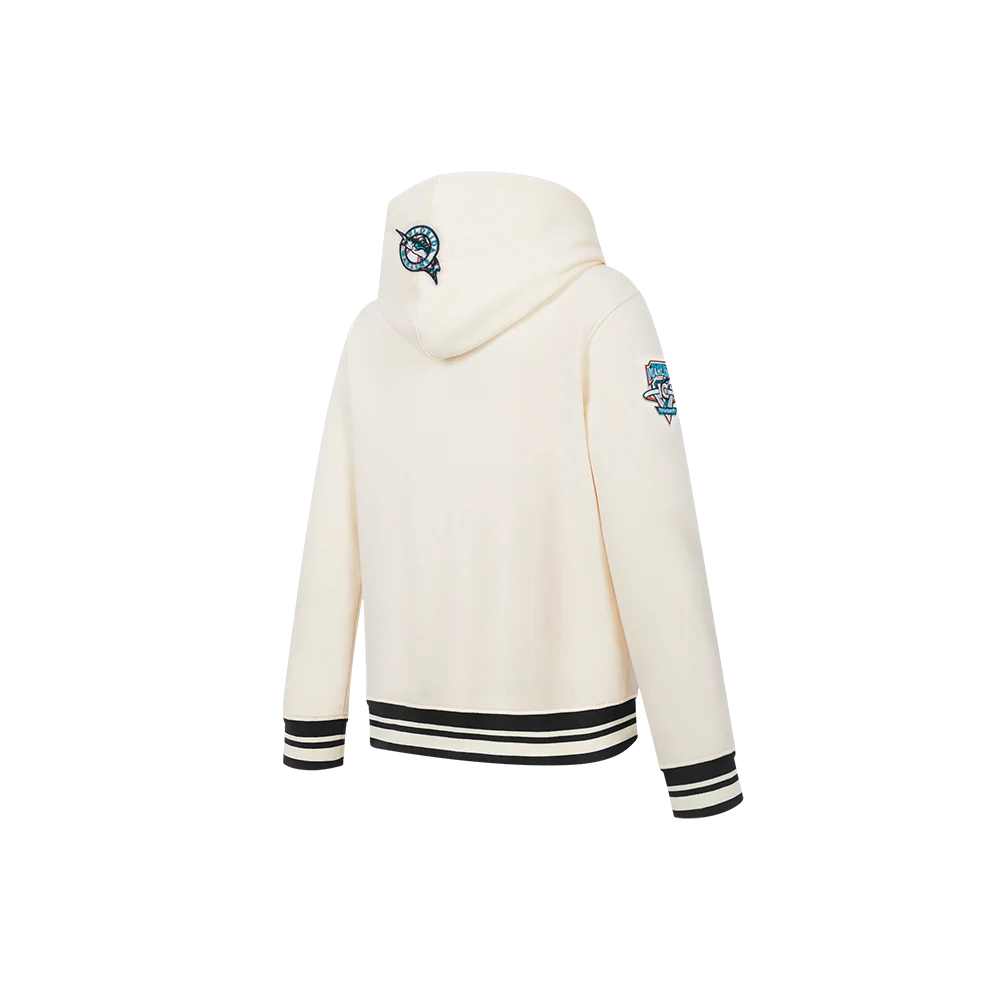 MLB MIAMI MARLINS KIDS RETRO CLASSICS LITTLE BOYS PULL OVER HOODIE (EGGSHELL/BLACK) - Image 4