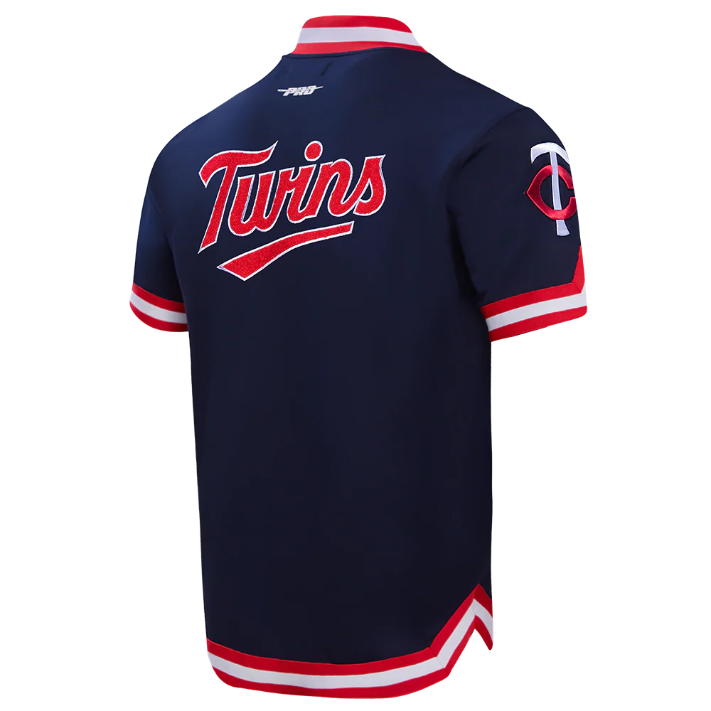 MLB MINNESOTA TWINS CLASSIC MEN'S WARM UP JACKET (MIDNIGHT NAVY/RED) - Image 4