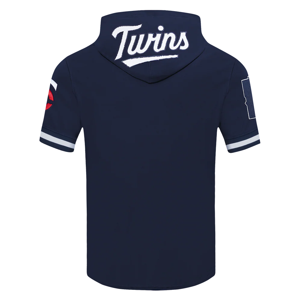 MLB MINNESOTA TWINS CARLOS CORREA #4 CLASSIC MEN'S SHORT SLEEVE PULLOVER HOODIE (MIDNIGHT NAVY) - Image 4