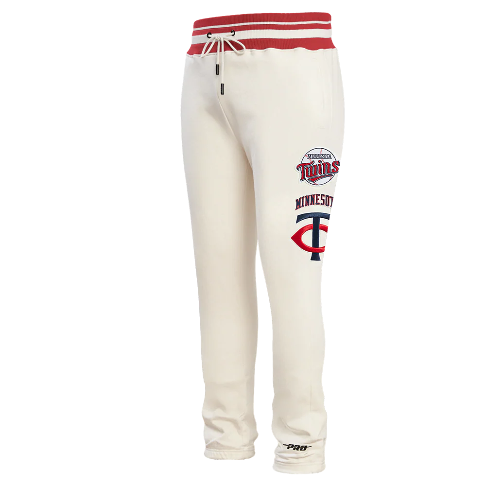 MLB MINNESOTA TWINS RETRO CLASSIC MEN'S SWEATPANT (EGGSHELL/ RED)