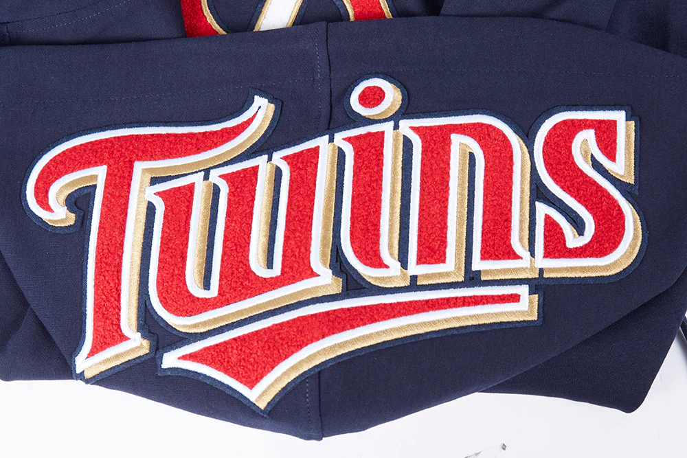 MLB MINNESOTA TWINS CLASSIC CHENILLE MEN'S PULLOVER HOODIE (MIDNIGHT NAVY) - Image 8