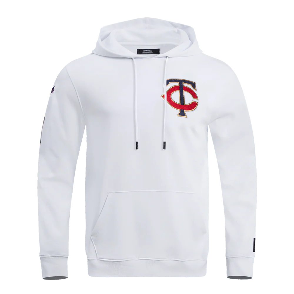 MLB MINNESOTA TWINS CLASSIC CHENILLE MEN'S PULLOVER HOODIE (WHITE)