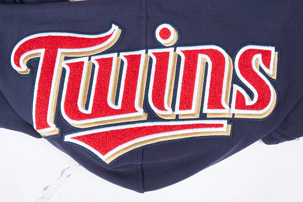 MLB MINNESOTA TWINS CLASSIC CHENILLE MEN'S FULL ZIP HOODIE (MIDNIGHT NAVY) - Image 10