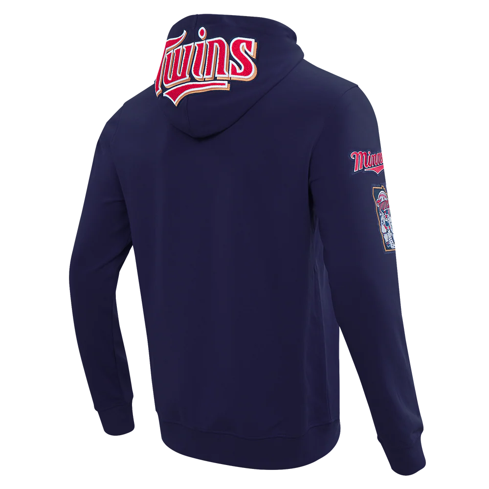MLB MINNESOTA TWINS CLASSIC CHENILLE MEN'S FULL ZIP HOODIE (MIDNIGHT NAVY) - Image 6