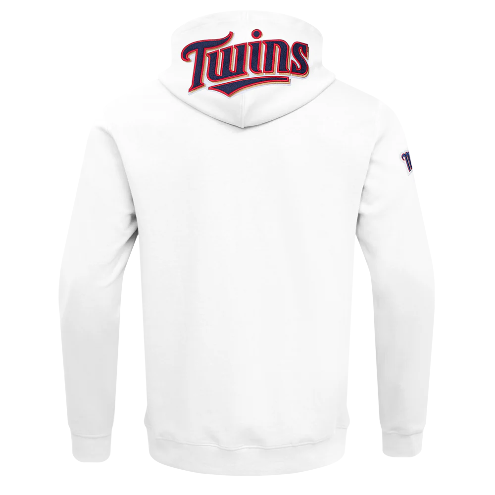 MLB MINNESOTA TWINS CLASSIC CHENILLE MEN'S FULL ZIP PULLOVER HOODIE (WHITE) - Image 3