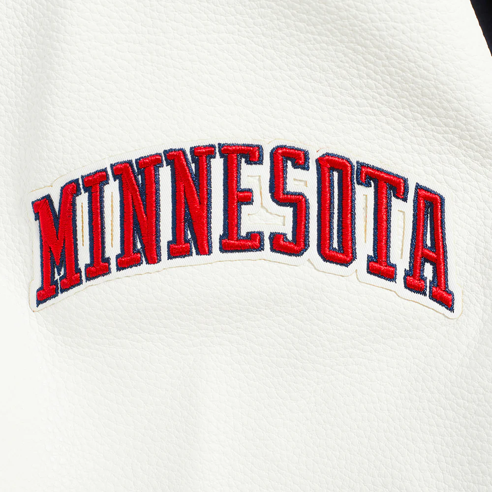 MLB MINNESOTA TWINS RETRO CLASSIC MEN'S RIB VARSITY JACKET (MIDNIGHT NAVY/RED/MIDNIGHT NAVY) - Image 6