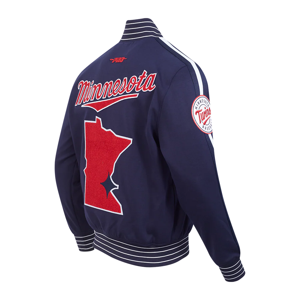 MLB MINNESOTA TWINS CURRENT LOGO PRO GAME DAY MEN'S DOUBLE KNIT JACKET (MIDNIGHT NAVY/WHITE) - Image 4