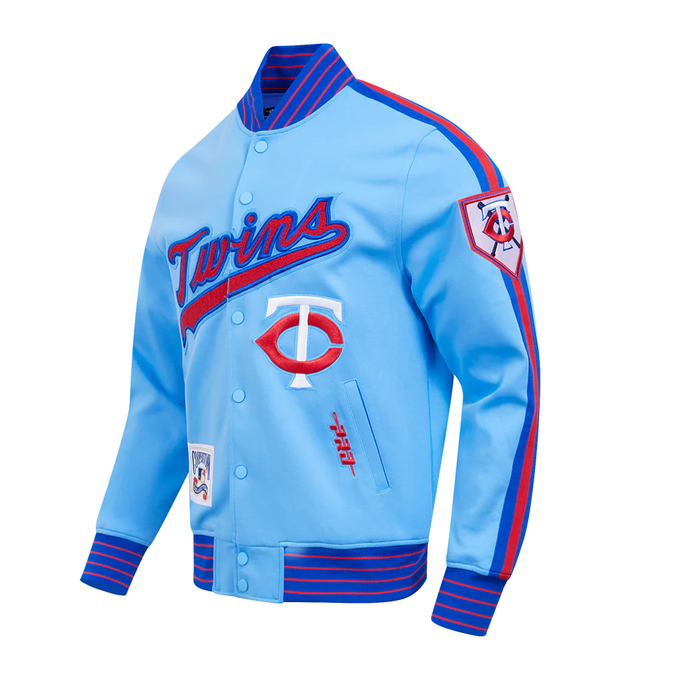 MLB MINNESOTA TWINS COOPERSTOWN LOGO PRO GAME DAY MEN'S DOUBLE KNIT JACKET (UNI BLUE/ ROYAL BLUE/ RED) - Image 2