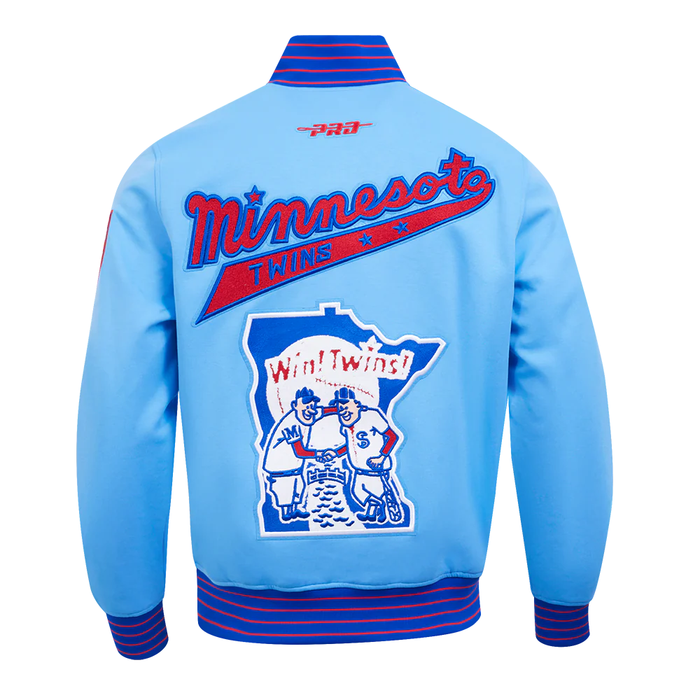 MLB MINNESOTA TWINS COOPERSTOWN LOGO PRO GAME DAY MEN'S DOUBLE KNIT JACKET (UNI BLUE/ ROYAL BLUE/ RED) - Image 3