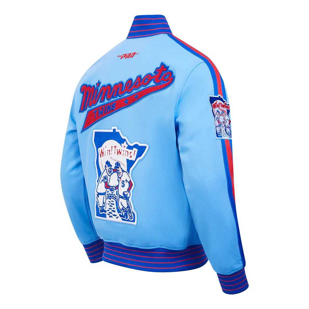 MLB MINNESOTA TWINS COOPERSTOWN LOGO PRO GAME DAY MEN'S DOUBLE KNIT JACKET (UNI BLUE/ ROYAL BLUE/ RED) - Image 4